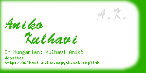aniko kulhavi business card