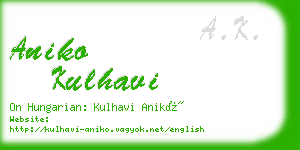 aniko kulhavi business card